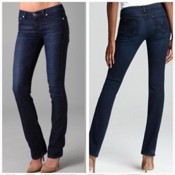 Ag Adriano Goldschmied Denim - AG Adriano Goldschmied The Ballad Slim Boot Dark Blue Stretch Denim Jean Size 26